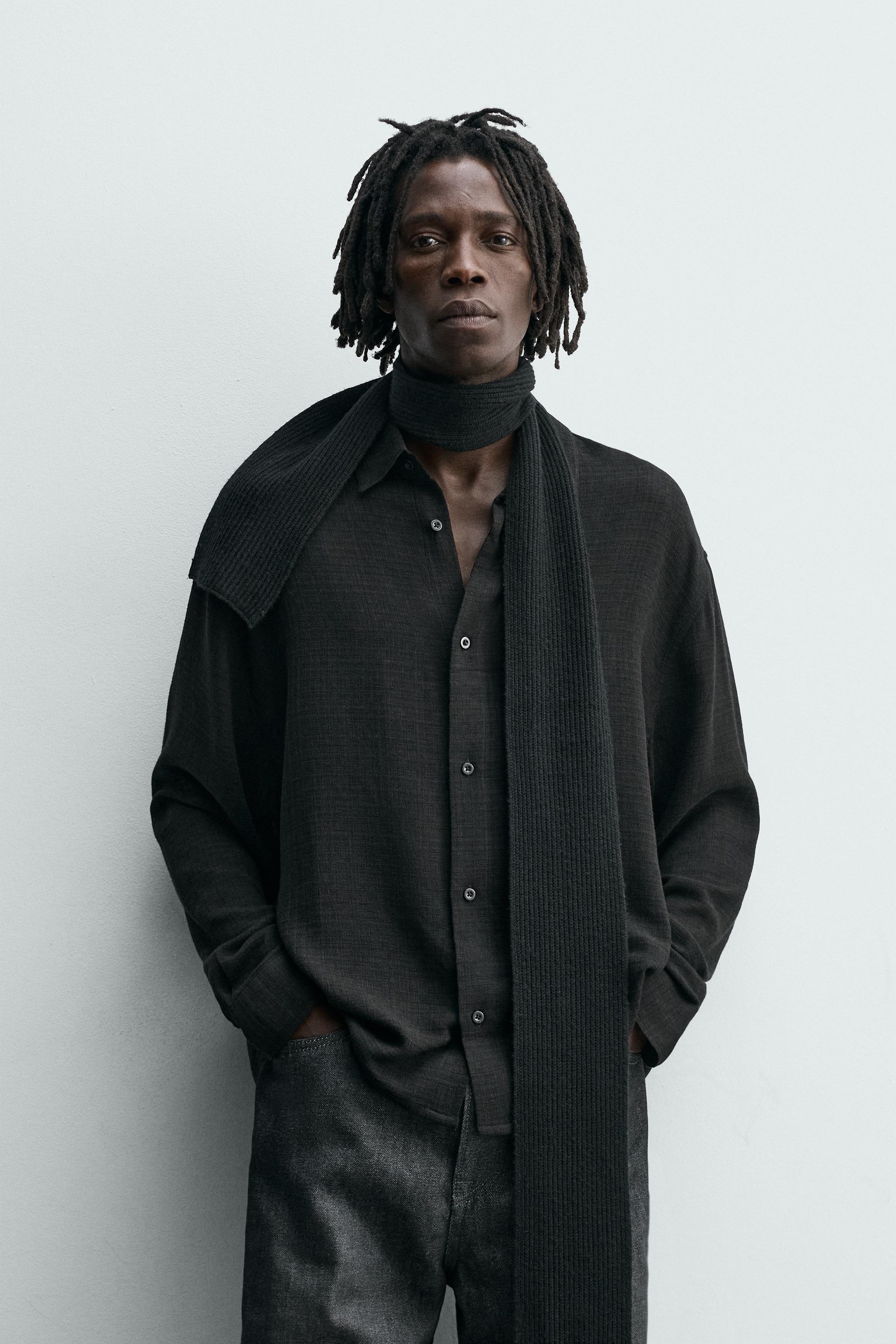 TEXTURED VISCOSE - COTTON SHIRT